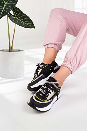 Kadın Spor Ayakkabı Sneaker Günlük 5 Cm Taban Bağcıklı