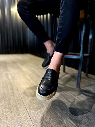 Knack Yüksek Taban Klasik Ayakkabı 777 Siyah