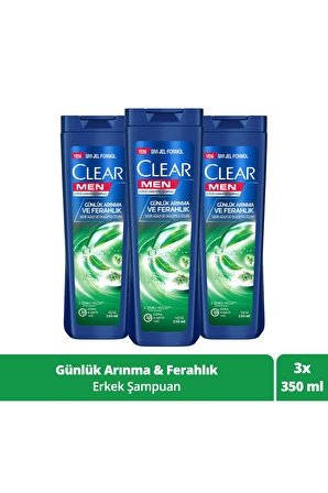 CLEAR Men Kepeğe Karşı Etkili Şampuan Günlük Arınma Ve Ferahlık 350 Ml X3 Adet