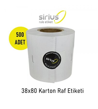 38x80 KARTON RAF ETİKETİ (1 RULO 500 ad)