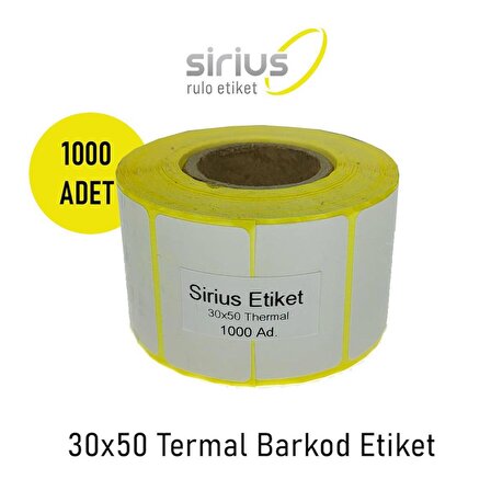 30x50 TERMAL BARKOD ETİKET (1 RULO 1000 ad)