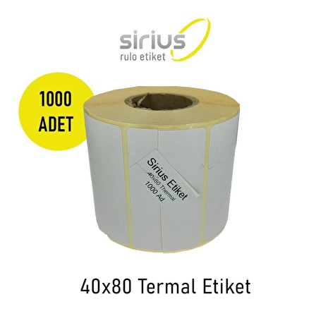 40x80 TERMAL BARKOD ETİKET (1 RULO 1000 ad)