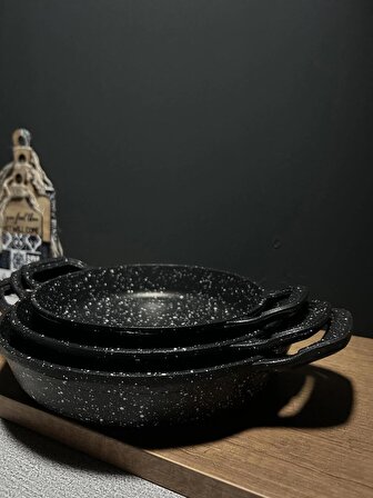 BENA LİFE 3'lü Döküm Granit Sahan Seti Tava 18-20-22 cm
