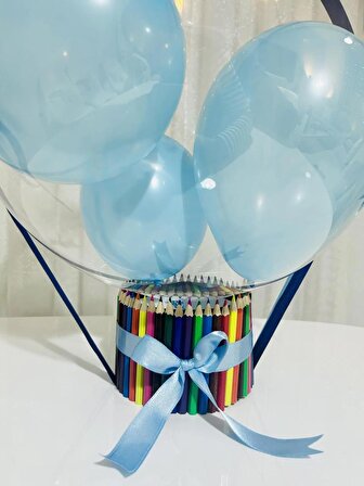  İyi ki Doğdun Şeffaf Balon - Erkek Çocuk Doğum Günü Hediyesi Boya Kalemli + İsme Özel Boyama Sayfası