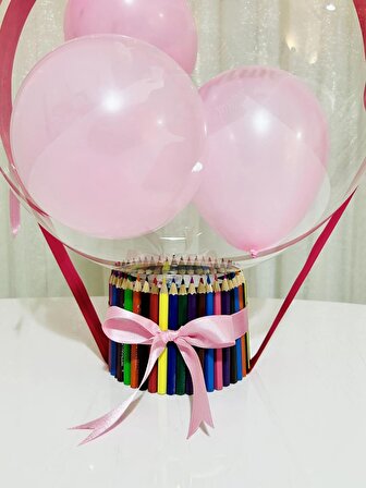 İyi ki Doğdun Şeffaf Balon - Kız Çocuk Doğum Günü Hediyesi Boya Kalemli + İsme Özel Boyama Sayfası