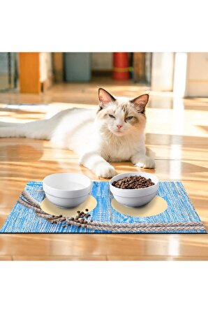 Cute Cats Kedi Köpek Mama Eğitim Paspası Ve Beslenme Altlığı