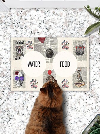 Gazete Kediler  Kedi Köpek Eğitim Mama Paspası Ve Beslenme Altlığı