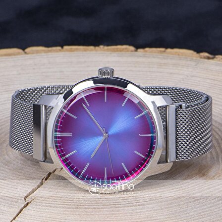 Spectrum Watch Renkli Cam Hasır Örgü Kordon Mıknatıslı Erkek Saati ST-303788