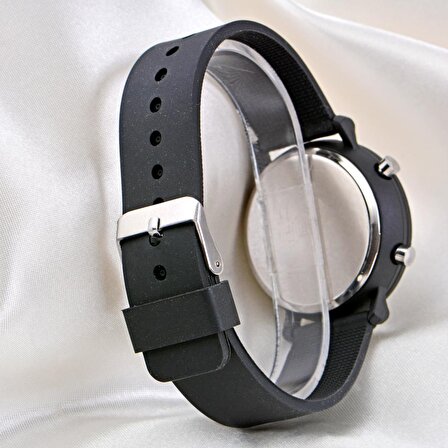 Kadın Siyah Renk Silikon Kordon Dijital Led Kol Saati ST-304121