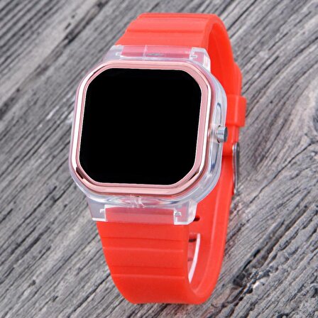 Pinkoli Kırmızı Renk Tuşlu Yanıp Sönen Işıklı Dijital Çocuk Saat Akıllı Saat Değil ST-304305