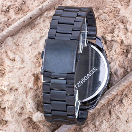 Siyah Çelik Kordon Quartz Erkek Saati - Modern ve Şık Business Stili - Model ST-304376