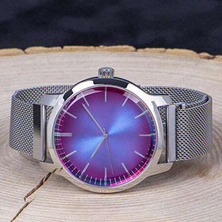 Yeni Model Watch Renkli Cam Hasır Örgü Kordon Mıknatıslı Erkek Saati
