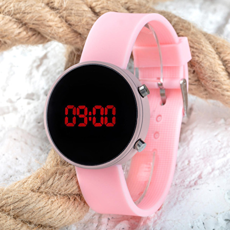 Trend Led Watch Pembe Silikon Kordon Bayan Yetişkin Kız Çocuk Saati