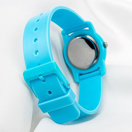 Şık Mavi Renk Silikon Kordonlu Yunus Balığı Figürlü Çocuk Saat