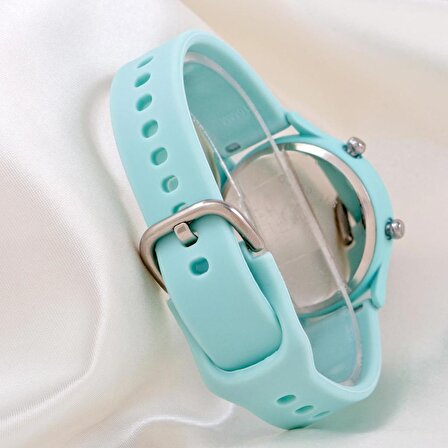 Unisex Tuşlu Led Takvimli Silikon Kadın Kol Saati - Silikon Bileklik Saat