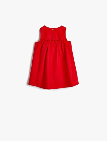 Kız Bebek Papyon Yuvarlak Yaka Kolsuz Elbise - 4SMG80001AW
