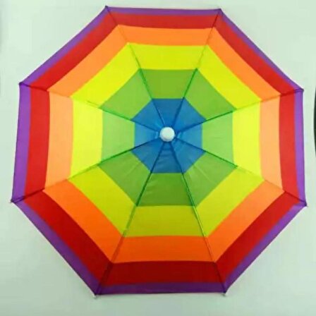 Şapka Şemsiye Lastikli Plaj Şemsiyesi Güneş Koruyucu Baş Şemsiye