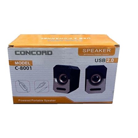 Concord C-8001 Yüksek Ses Usb 2.0 PC 1+1 Hoparlör
