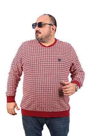 Starbattal Büyük Beden Erkek Bisiklet Yaka Sweatshirt 22715-778