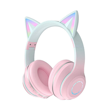 ST89M Led Işıklı Kablosuz Kulaküstü Bluetooth Kedi Kulaklık