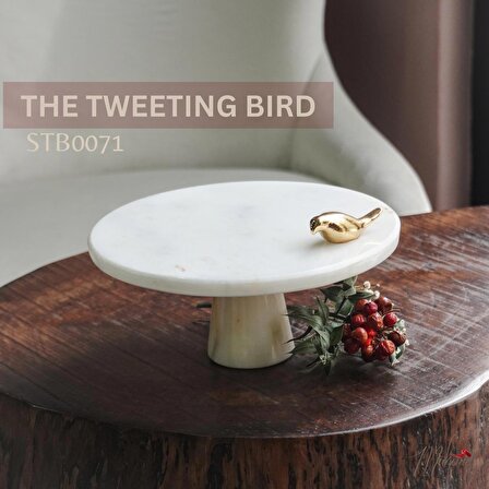 Beyaz yuvarlak tabak kuş ve kase 2'li setler mermer dekoratif tabak ve kase masa dekorasyon