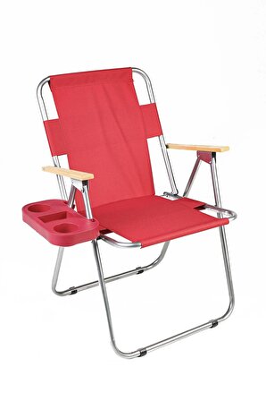Kamp Sandalyesi Bardaklığı, Bardak Tutucu, Kamp Sandalyesi Aparatı, Kırmızı