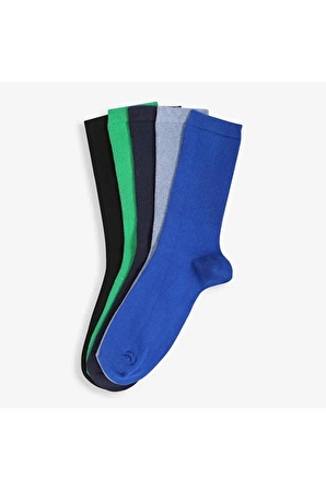Erkek 5'li Renkli Kolej Çorabı
