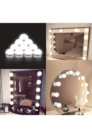 Dekoratif Banyo Aynası Aydınlatma 10 lu Makyaj Masası Hollywood Tarzı Led Lamba 