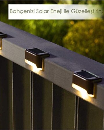 Dekoratif 4 Adet Köşebent Merdiven Veranda Solar Güneş Enerjili Led Lamba Dekor Bahçe Aydınlatma 