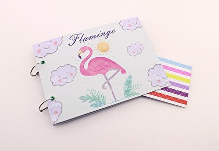 Dekoratif Şık Tasarımlı Flamingo Tasarımlı Kendin Yap Fotoğraf Albümü Klaket