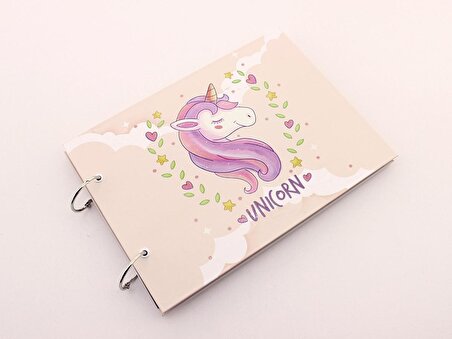 Dekoratif Şık Tasarımlı Unicorn Tasarımlı Kendin Yap Fotoğraf Albümü Klaket