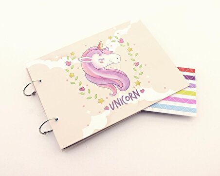 Dekoratif Şık Tasarımlı Unicorn Tasarımlı Kendin Yap Fotoğraf Albümü Klaket
