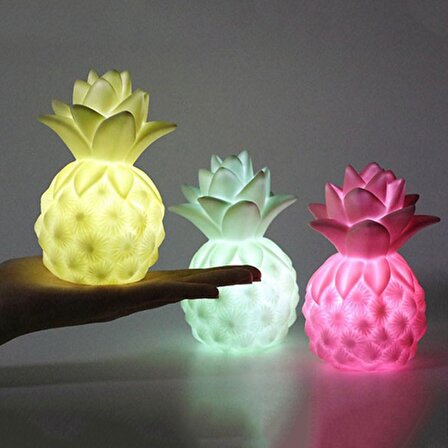 Dekoratif Hediye Çocuk Odası Ananas Gece Lambası Led Işıklı Silikon Lamba Ücretsiz Kargo
