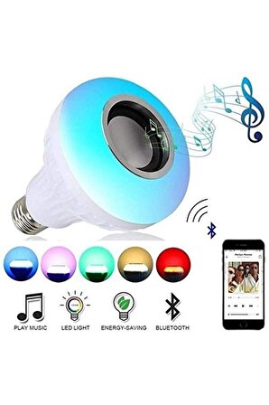 Dekoratif Hediye Akıllı Led Bluetooth Hoparlör Uzaktan Kumandalı Ampul Lamba 