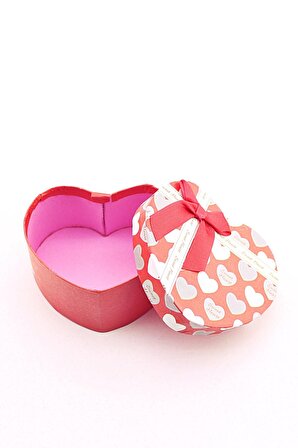 Sevgiliye Eşe Özel Günlere Hediye Mini Kalp Kutu Kurdeleli Renkli Mini Kalp Kutu 1 Adet Kırmızı