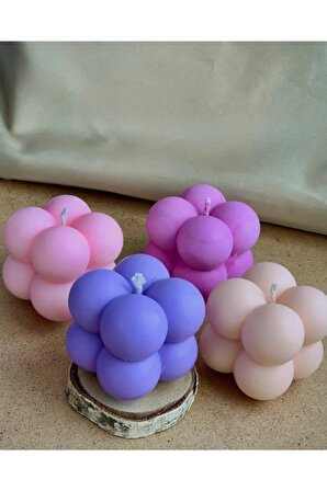 Dekoratif Sevgiliye Sürpriz Süsleme 25 Adet Özel Mini Bubble Mum Nikah Nişan Kına Hediyelik 5 Renk