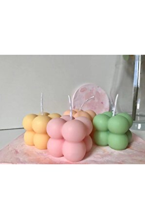 Dekoratif Hediye 25 Adet Özel Mini Bubble Mum Nikah Nişan Kına Hediyelik 5 Renk