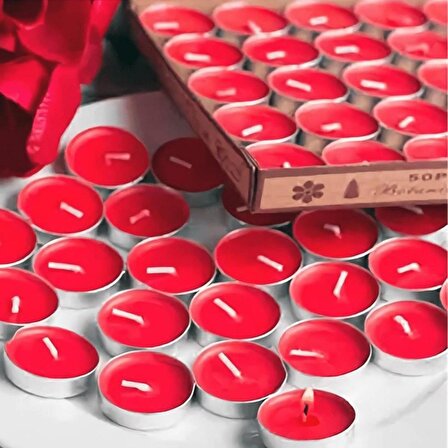 1000 Adet Kuru Gül Yaprağı + 25 Adet Kırmızı Tealight Mum Romantik Süsleme