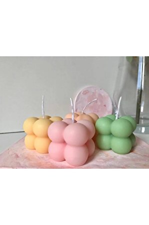 Dekoratif Sevgiliye Özel Günlere Nikah Nişan Kına Süs 50 Adet Özel Mini Bubble Mum Hediyelk 5 Renk