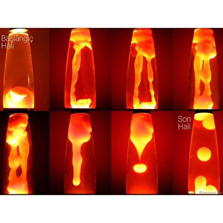 Dekoratif Ev Hediyesi Turuncu Büyük Boy 41 cm Lav Lambası Gece Lambası Lava Lamp Turuncu