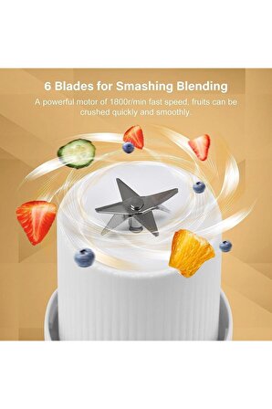 Pembe Kablosuz Şarjlı Smoothie El Blender Taşınabilir Şarjlı Blender 420 ml - Fresh Juice Blender