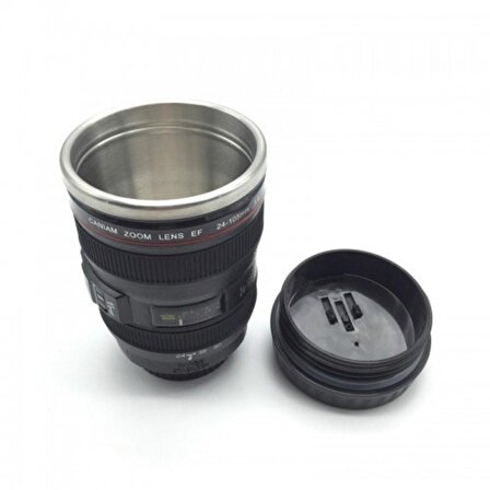 Dekoratif Kullanışlı Bardak Termos Objektif Görünümlü Lens Kupa Çelik Kahve Çay Termos Mug Bardak