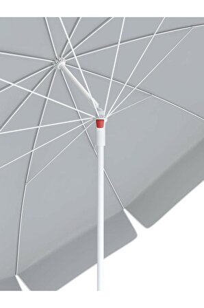 10 Telli Plaj Balkon Bahçe Şemsiyesi Eğilebilir 200 cm Çap Bidon Dahil