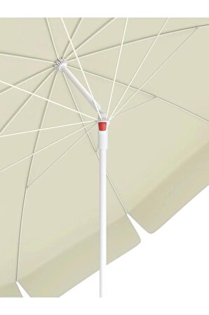 10 Telli Plaj Balkon Bahçe Şemsiyesi Eğilebilir 200 cm Çap Kalın Kumaş