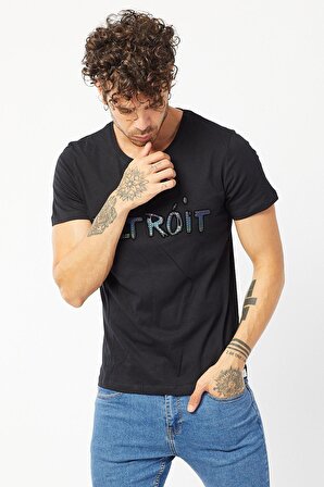 Detroit Baskılı T-shirt