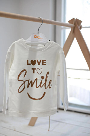 Fi?lda Store Love To Smile Baskılı Bebek / Çocuk Sweatshırt