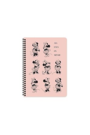 80 Yaprak Çizgisiz Telli Karton Kapak Hafif Defter 60 Gr Beyaz Kağıt Minnie Mouse