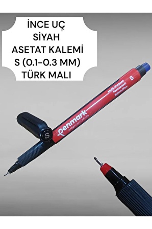 ASETAT KALEMİ S UÇ 0.1-0.3 MM %100 YERLİ ÜRETİM PERMANENT KALEM