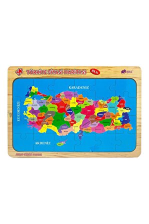 Çocuk Ahşap Puzzle 24 Parça-türkiye Haritası