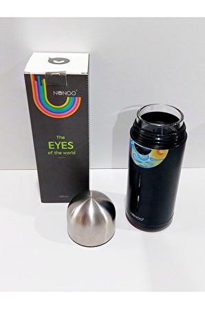 Eye Of Içi Cam Dışı Çelik Matara 280 Ml Siyah